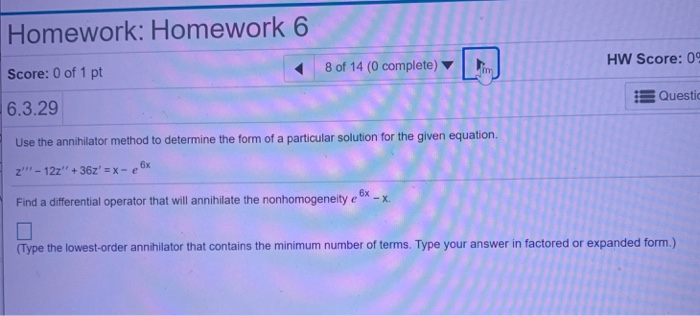 Solved Homework: Homework 6 Score: 0 of 1 pt HW Score: 0 8 | Chegg.com