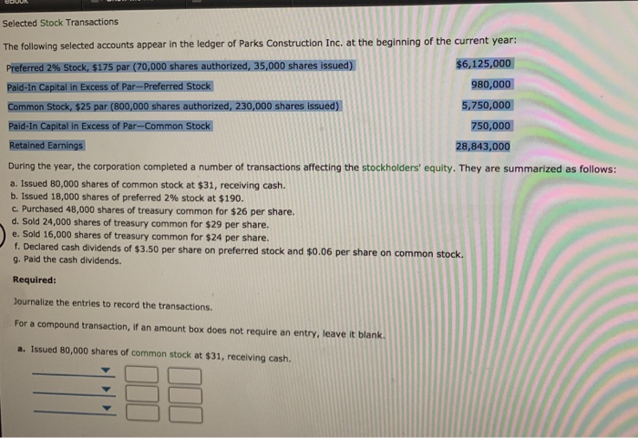 Solved Selected Stock Transactions The Following Selected | Chegg.com