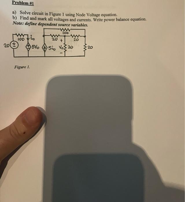 Solved Problem #1 A) Solve Circuit In Figure 1 Using Node | Chegg.com