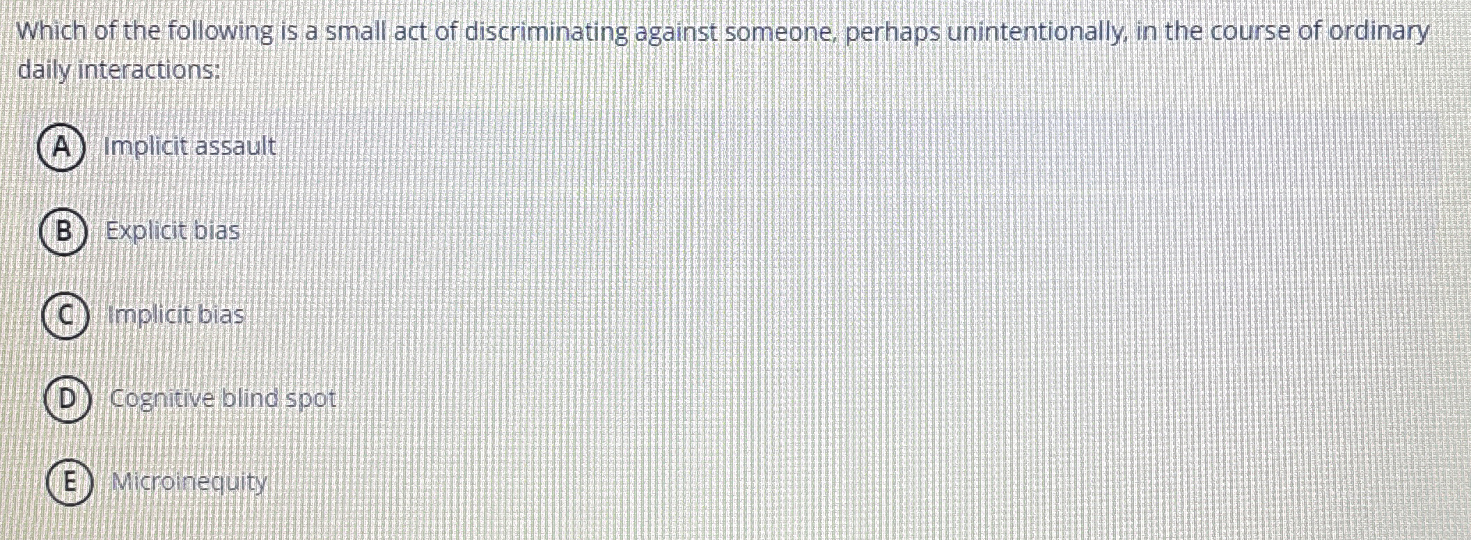 Solved Which of the following is a small act of | Chegg.com