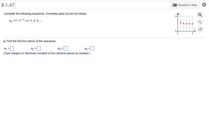 Solved 8.1.47 Question Help Consider the following sequence. | Chegg.com