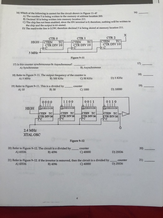Solved 16) Which of the following is correct for the circuit | Chegg.com