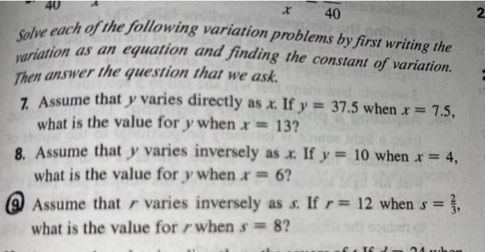 Solved Solve each of the following variation problems by | Chegg.com