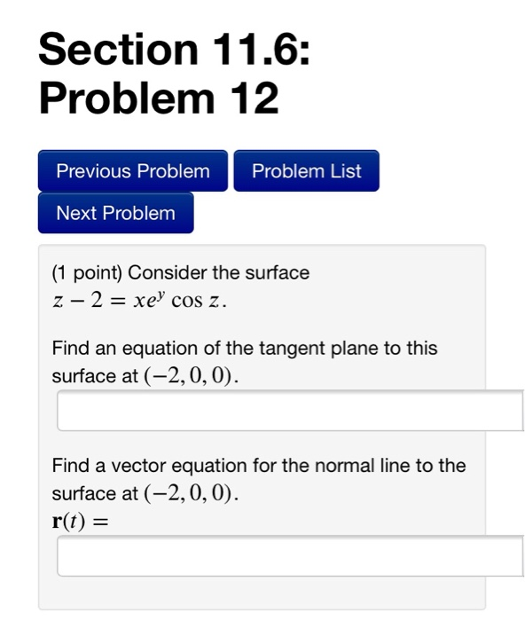 Solved Section 11.6: Problem 12 Previous Problem Problem | Chegg.com