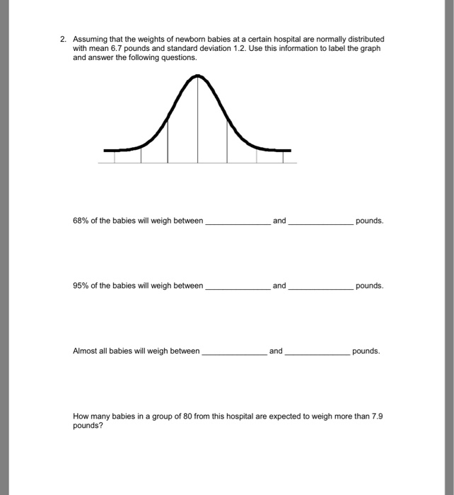 Solved 2. Assuming that the weights of newborn babies at a | Chegg.com