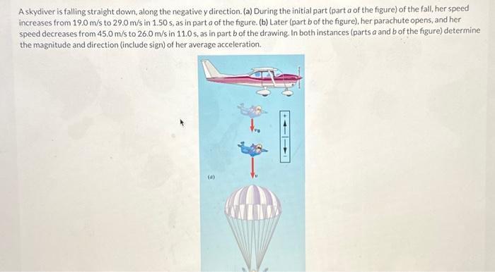 Solved A Skydiver Is Falling Straight Down, Along The | Chegg.com