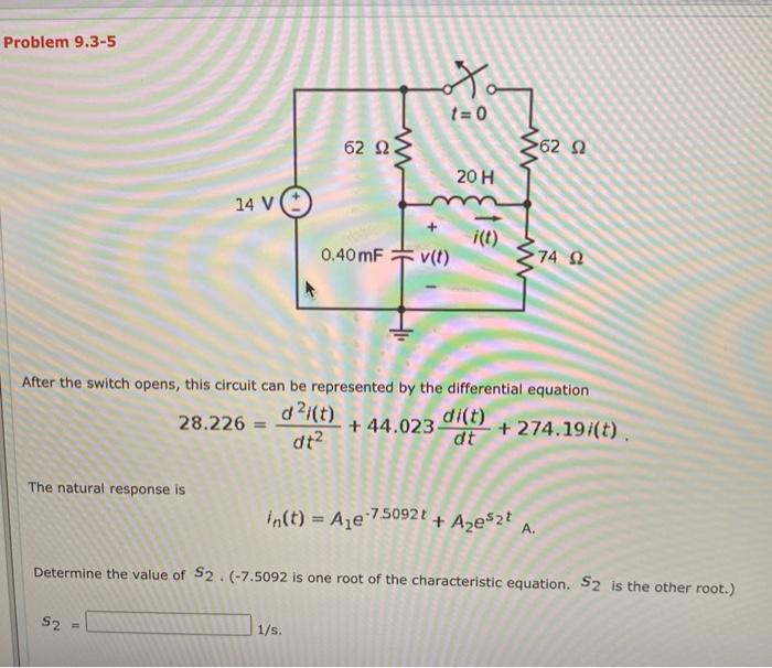 Solved Example 9.2-1 (See Example 9.2-1 in the textbook for | Chegg.com