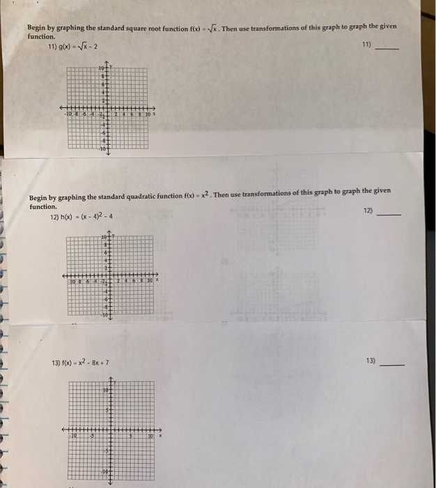 Solved . Then use transformations of this graph to graph the | Chegg.com