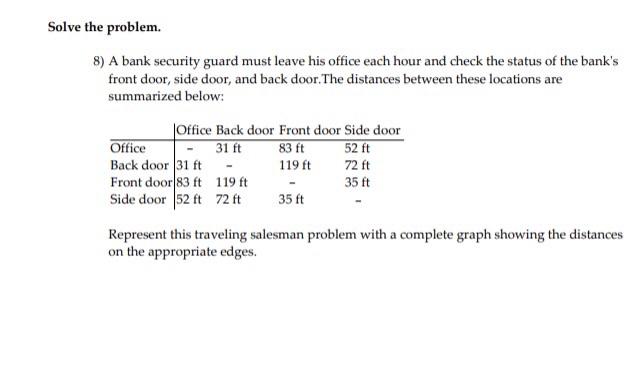 Solved Solve the problem. 8) A bank security guard must | Chegg.com