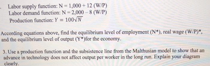Solved Labor supply function: N = 1,000+ 12 (W/P) Labor | Chegg.com