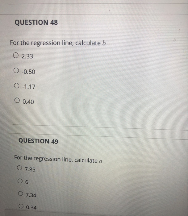 Solved Use the following data to answer the next 15 | Chegg.com