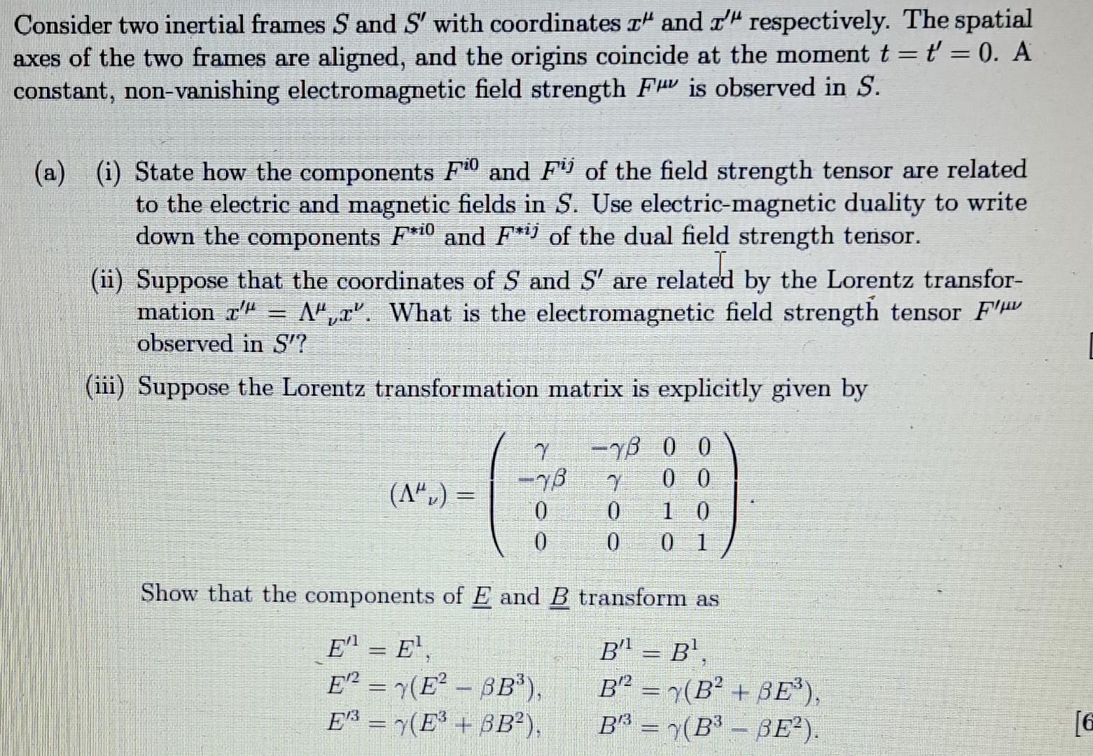 Solved Consider two inertial frames S and S′ with | Chegg.com
