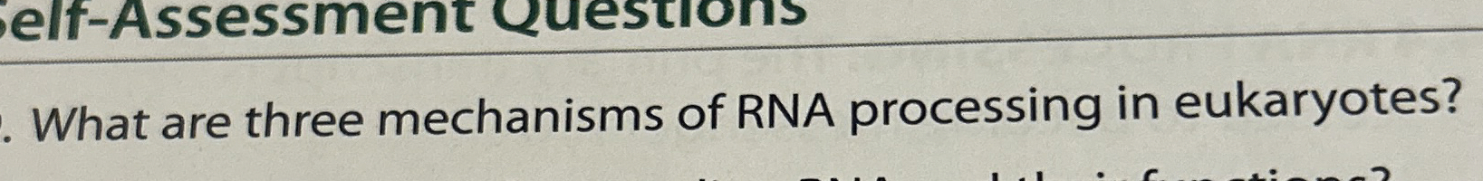 Solved What are three mechanisms of RNA processing in | Chegg.com