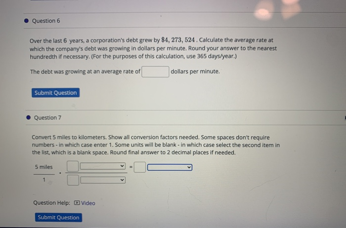 Question 6 Over The Last 6 Years A Corporation S Chegg Com