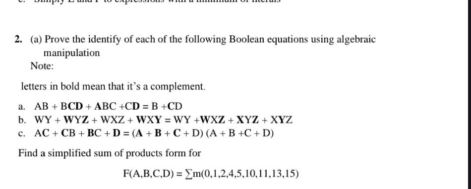 Solved 2. (a) Prove The Identify Of Each Of The Following | Chegg.com