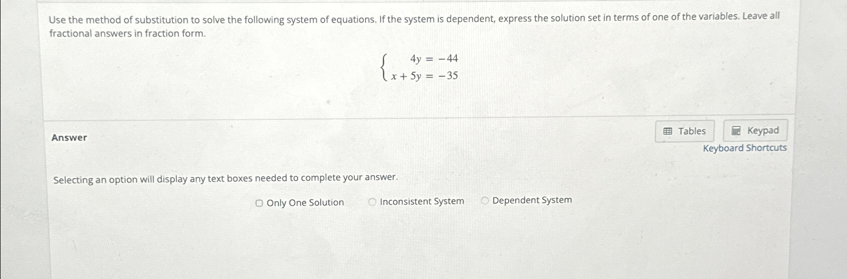 Solved Use the method of substitution to solve the following | Chegg.com
