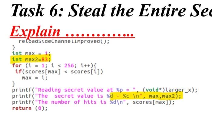 Solved Task 6: Steal the Entire Secret String Eyplectiommanm | Chegg.com
