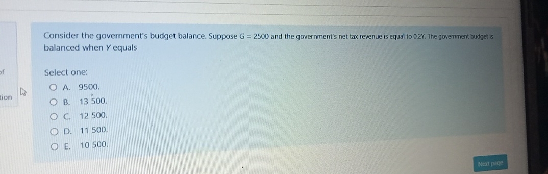 Solved Consider The Government's Budget Balance. Suppose | Chegg.com