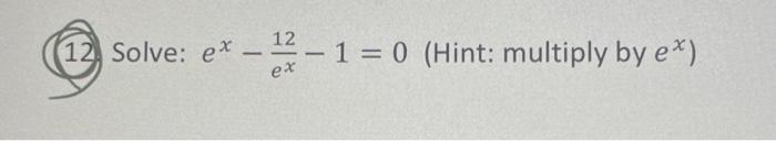 solve 12 e 0