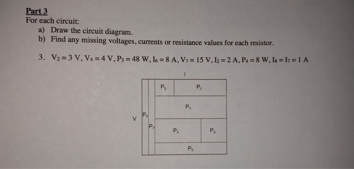 Part 3 For each circuit: a) Draw the circuit diagram. | Chegg.com