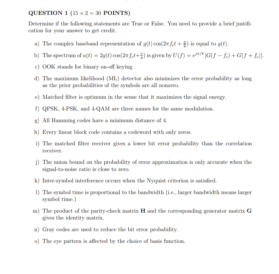 Solved Question 1 15 X 2 30 Points Determine If The F Chegg Com