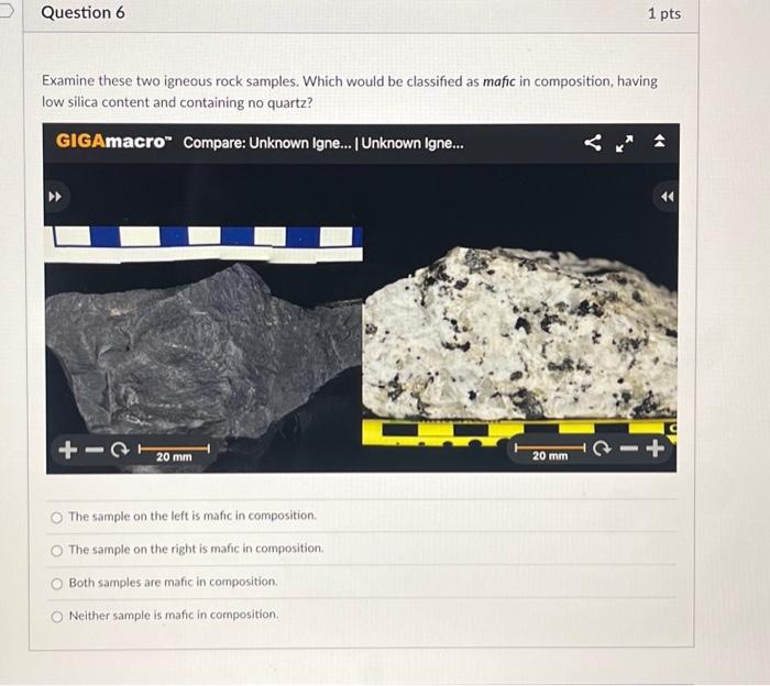 Solved Examine these two igneous rock samples. Which of the