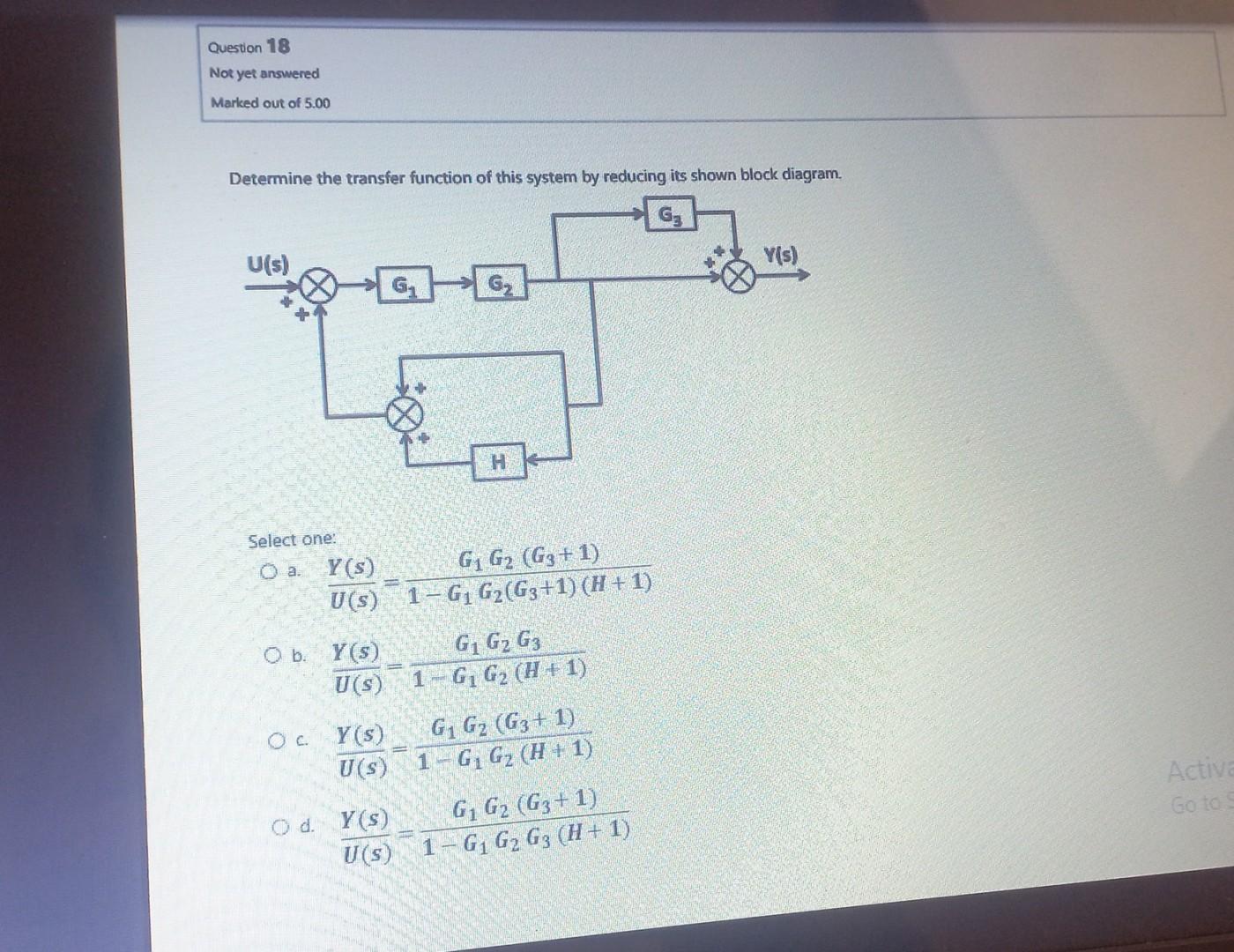 Solved Determine The Transfer Function Of This System By | Chegg.com