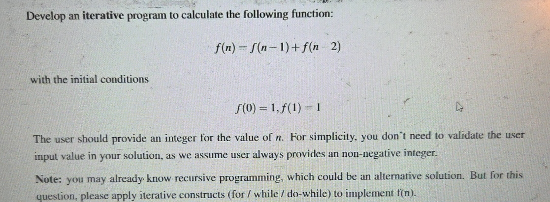 Solved Develop an iterative program to calculate the | Chegg.com