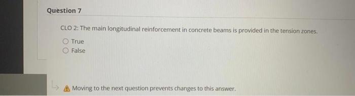 Solved Question 7 Clo 2: The Main Longitudinal Reinforcement 