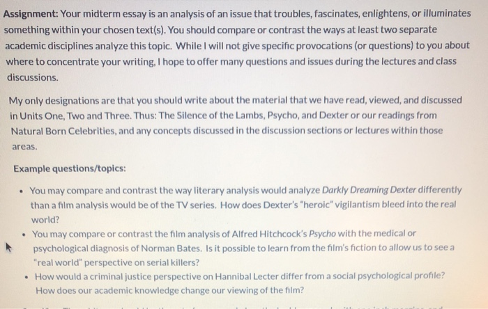 Midterm reflection examples picture