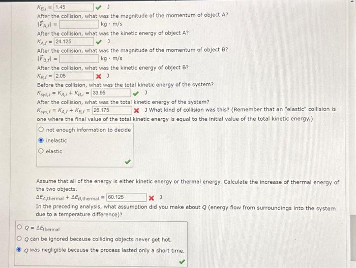 Solved Bject A Has Mass Ma8 Kg And Initial Momentum