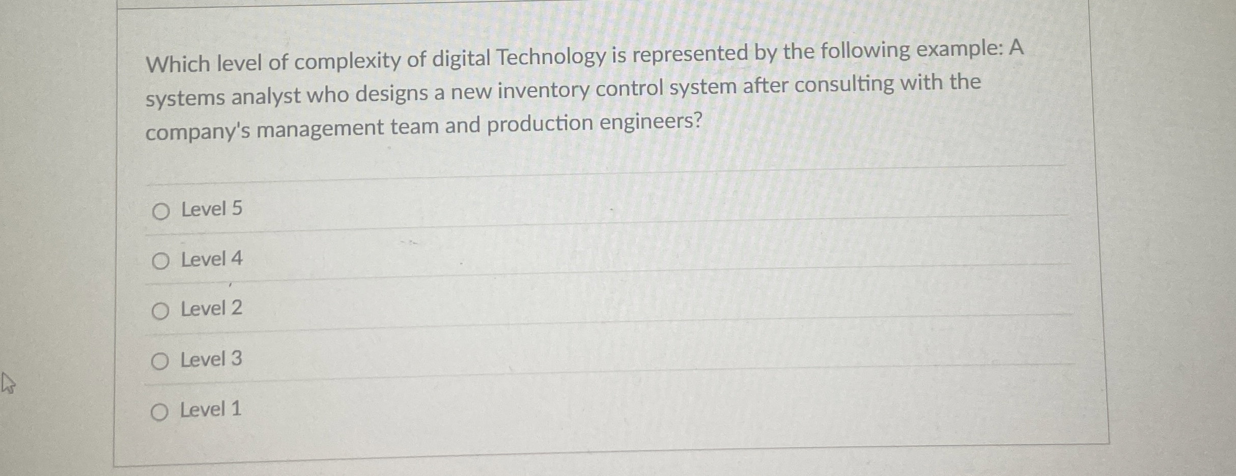 Solved Which level of complexity of digital Technology is | Chegg.com