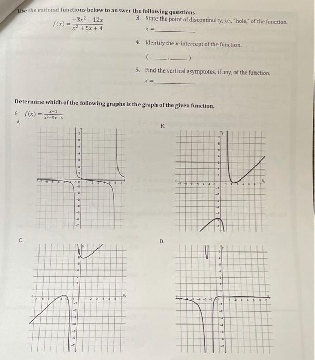 Solved Find the rational function's asymptotes, | Chegg.com