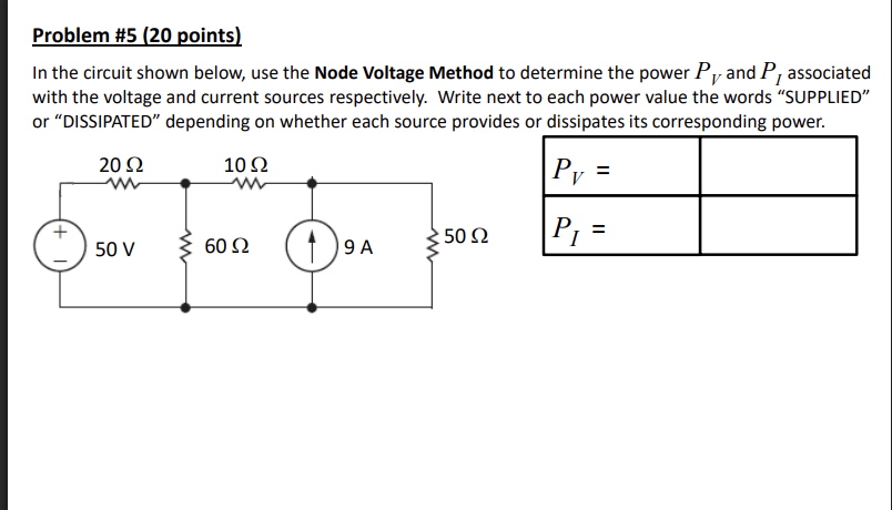 Solved Problem #5 (20 ﻿points)In the circuit shown below, | Chegg.com