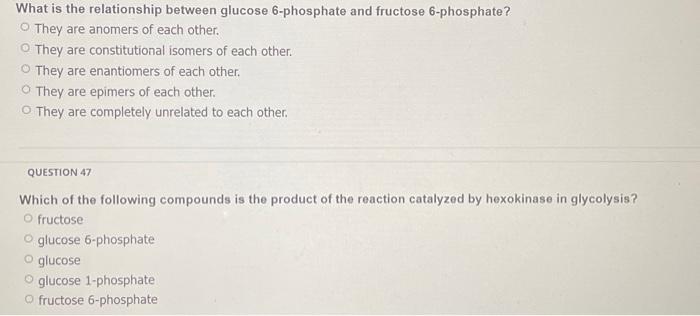 are glucose 6 phosphate and fructose 6 phosphate isomers