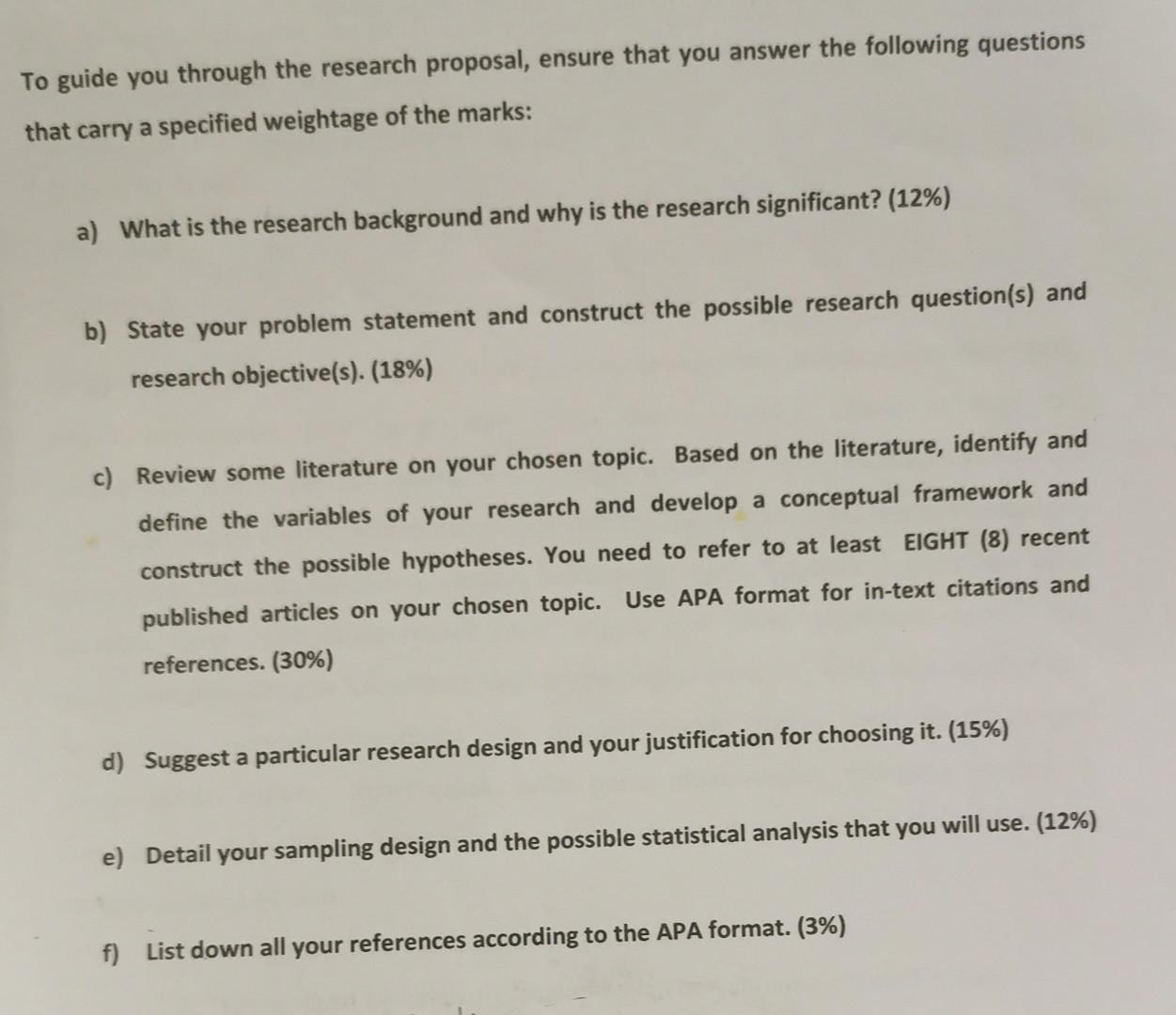 what is the possible question in research proposal