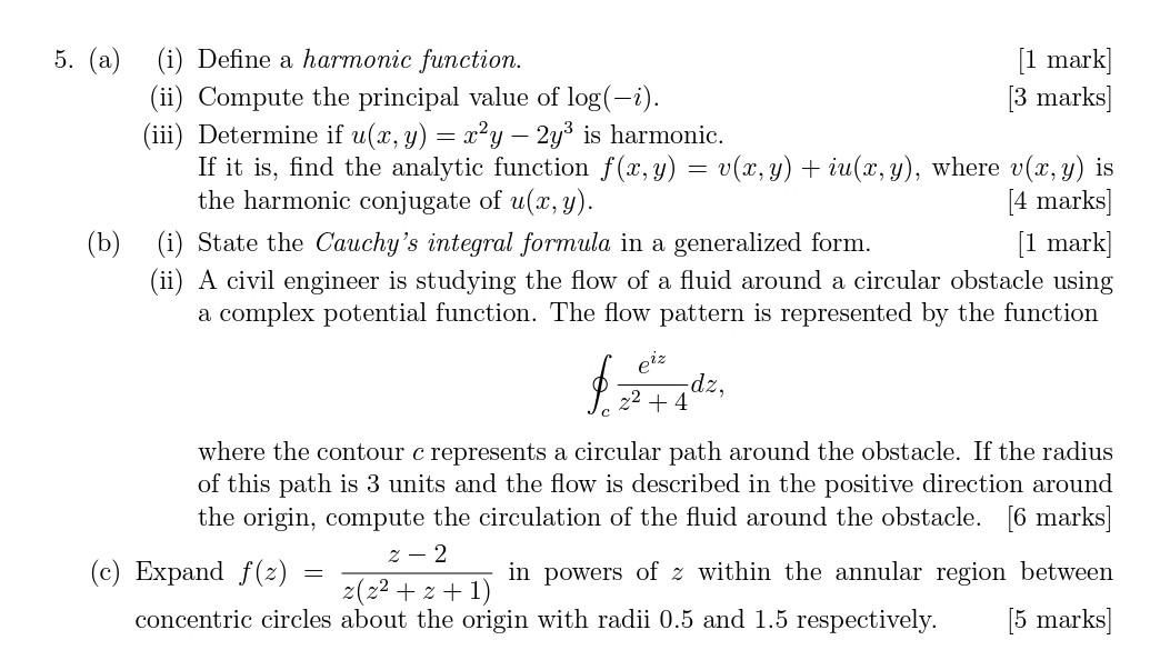 Solved (a) (i) Define a harmonic function. [1 mark] (ii) | Chegg.com