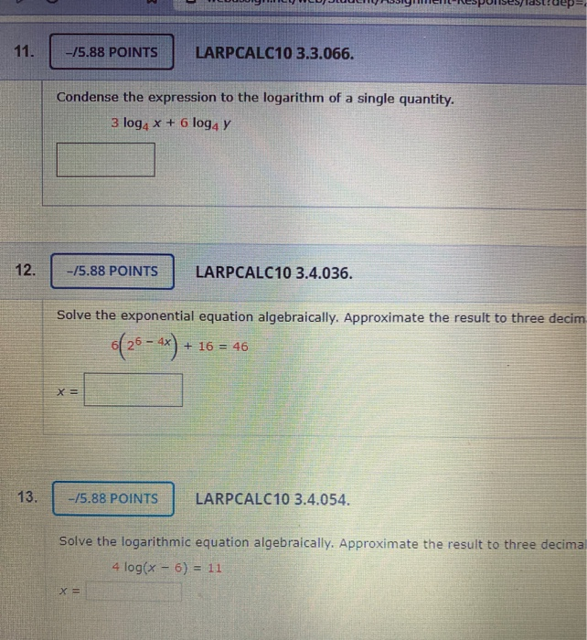 3.3 Part 4: Condensing Logarithmic Expressions