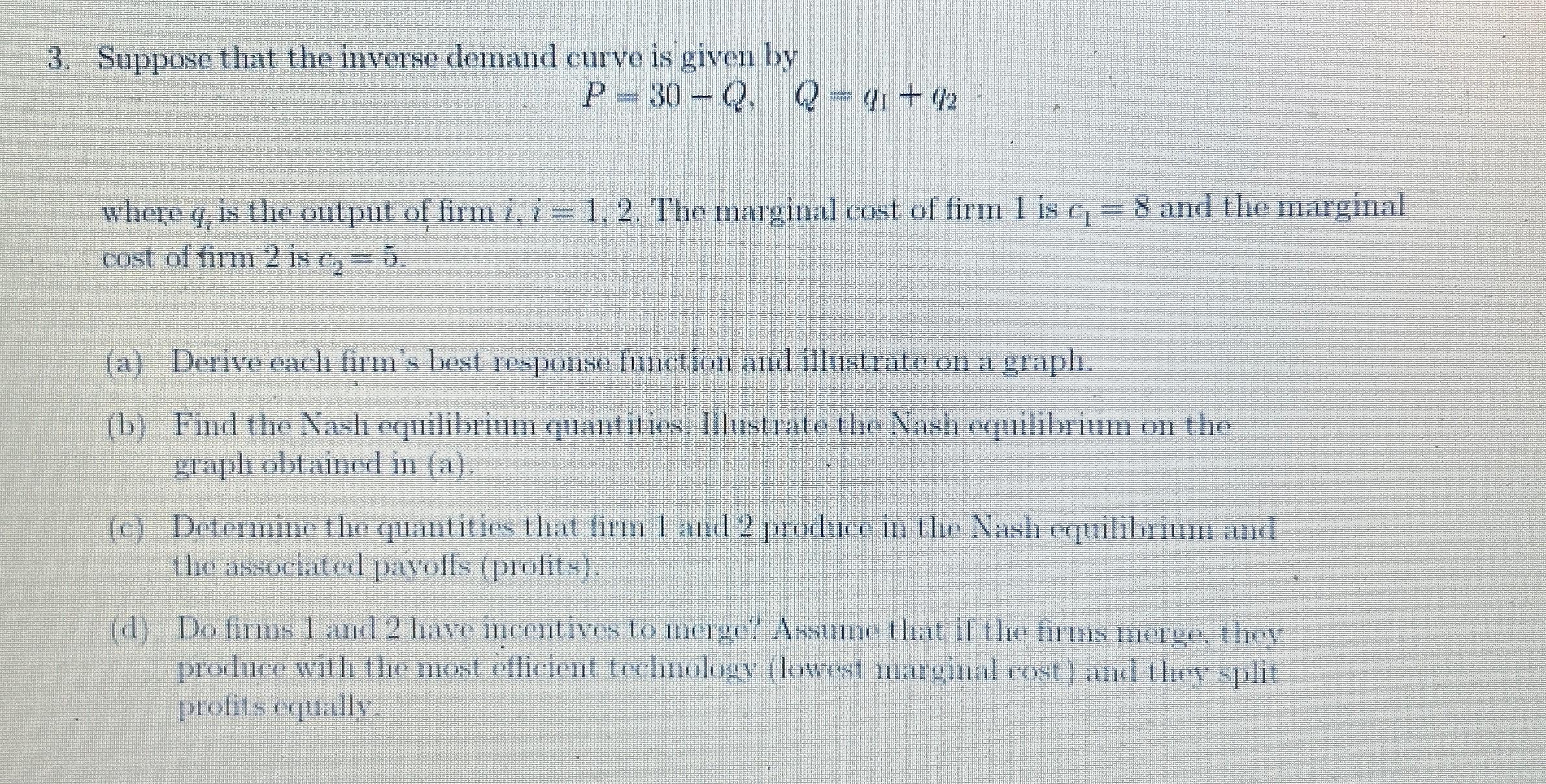 Solved Suppose That The Inverse Demand Curve Is Given | Chegg.com