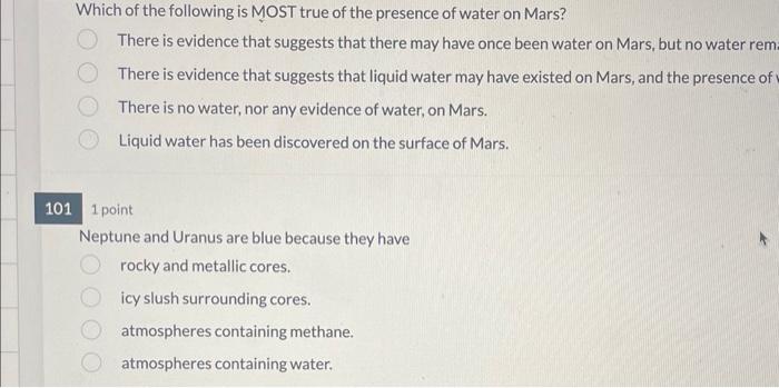 Solved Which of the following is MOST true of the presence | Chegg.com