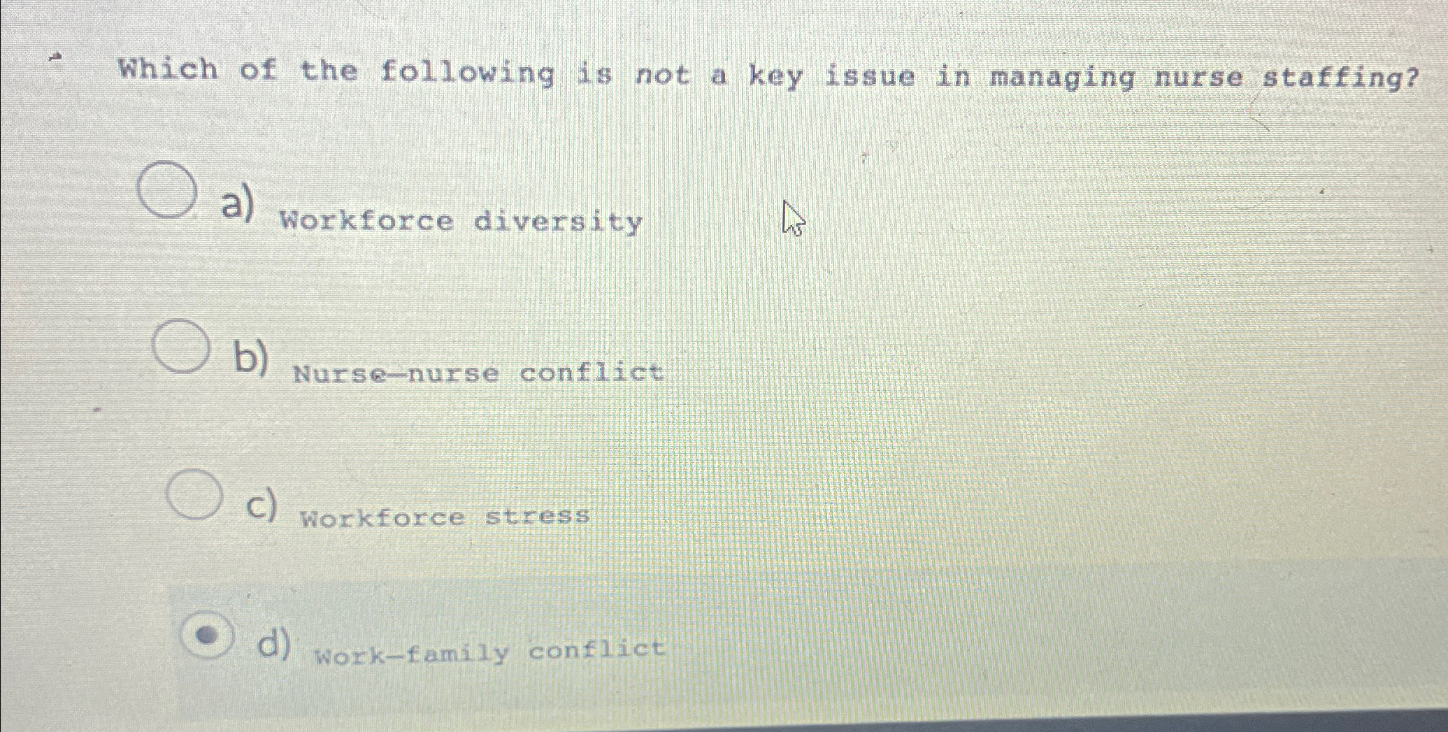 Solved Which of the following is not a key issue in managing | Chegg.com