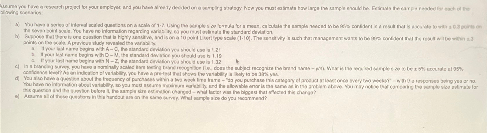 Solved ollowing scenarios: the seven point scale. You have | Chegg.com