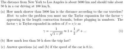 Solved The distance from New York to Los Angeles is about Chegg