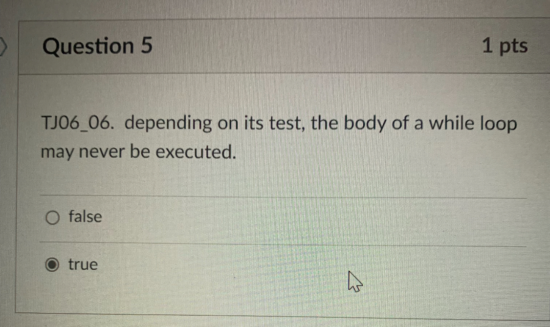 Solved Question 51ptsTJ06_06. ﻿depending on its test, the | Chegg.com