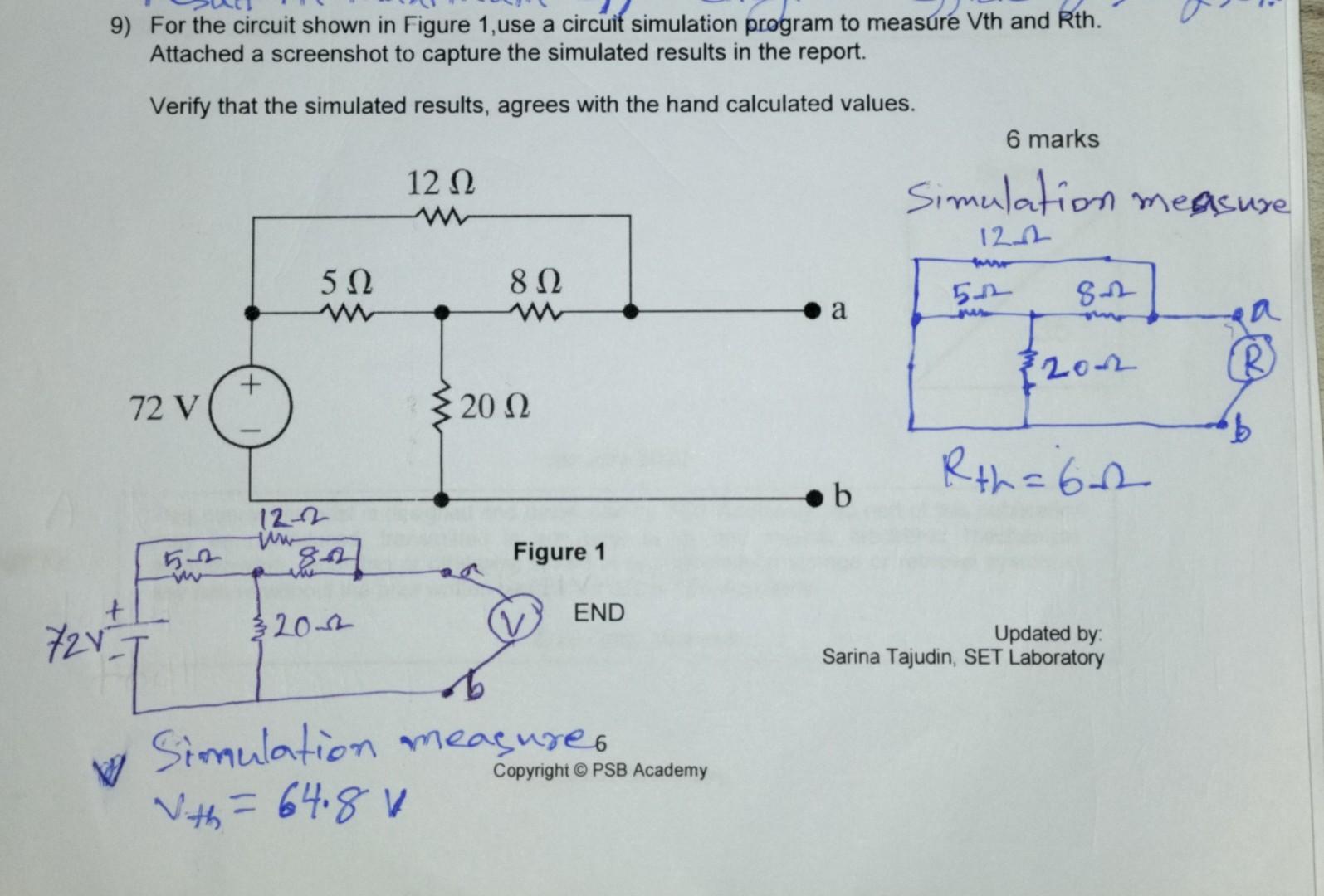 i have use thinker cad the result Rth is 6 ohm's | Chegg.com