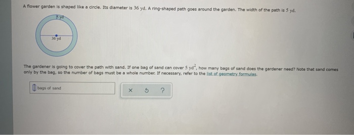 Solved: A Flower Garden Is Shaped Like A Circle. Its Diame... | Chegg.com