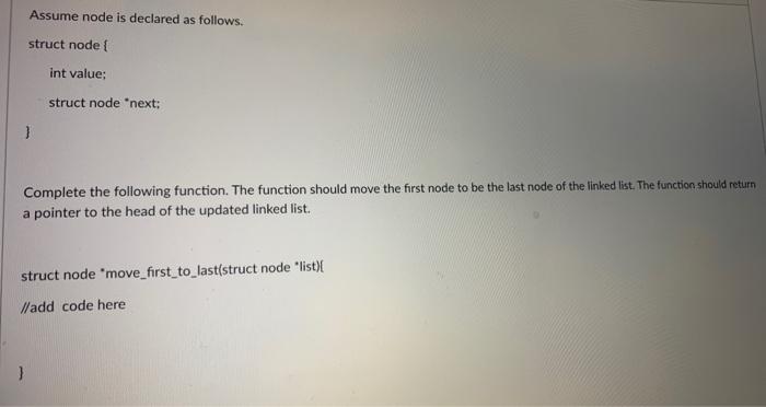 Solved Assume node is declared as follows. struct node int | Chegg.com