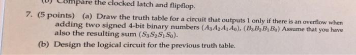 Solved 7. (5 points) (a) Draw the truth table for a circuit | Chegg.com