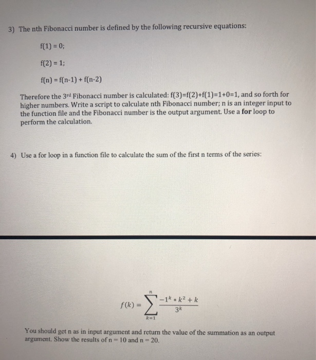 Solved 3) The Nth Fibonacci Number Is Defined By The | Chegg.com