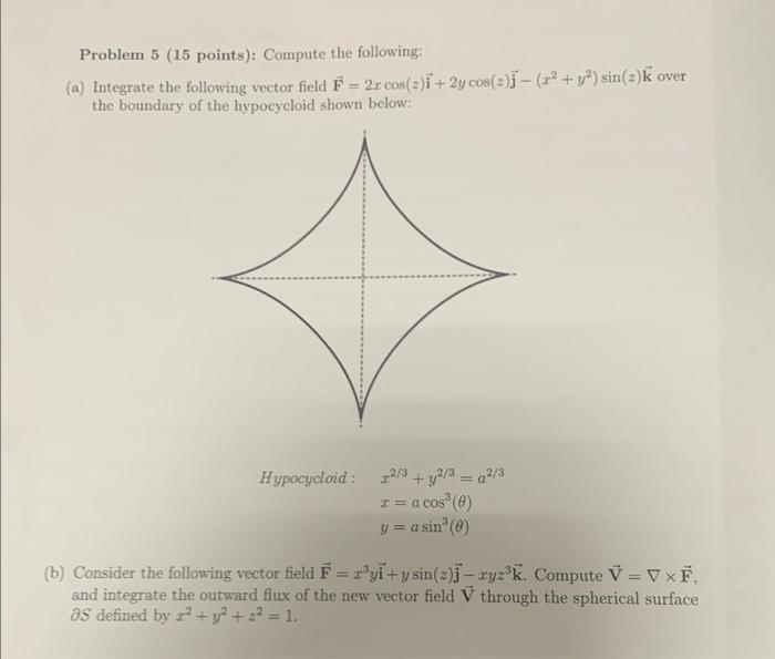 Solved Problem 5 (15 points): Compute the following: (a) | Chegg.com